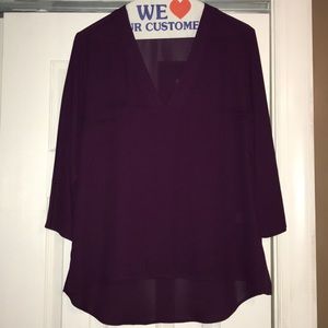 Express 3/4 sleeve purple shirt. Size XS.